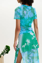 Nori flower print mesh t
