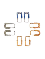 Nail lock earrings in sterling silver & 18k gold vermeil and peachy enamel