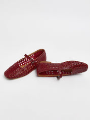 Yeida dark red ballerinas