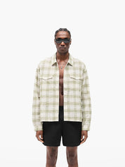 Sheer long sleeve flannel shirt