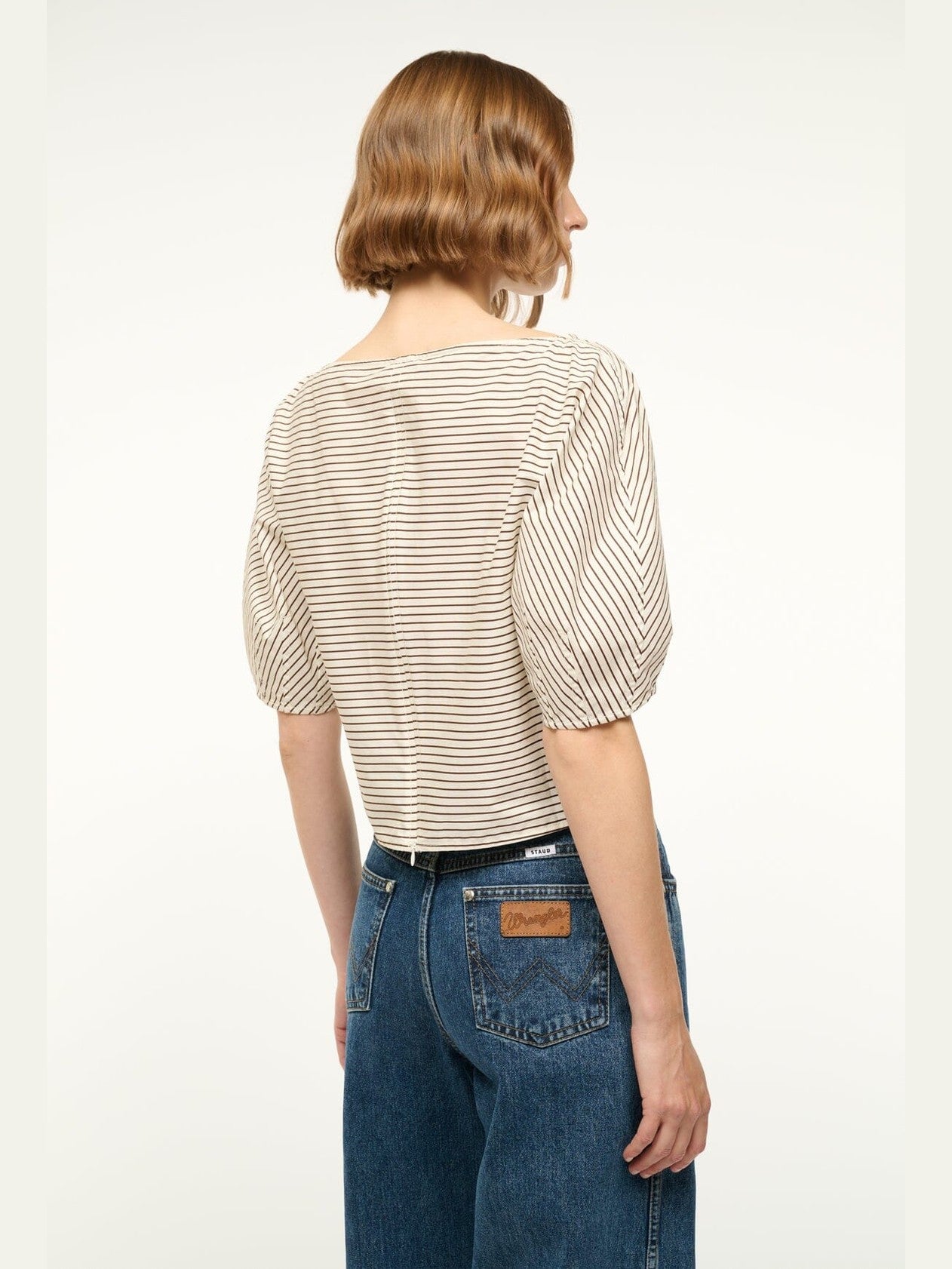 Didi top ivory dark oak micro stripe
