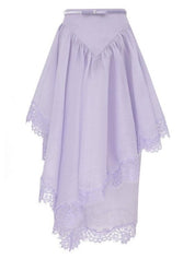 Runway crush lace trim skirt