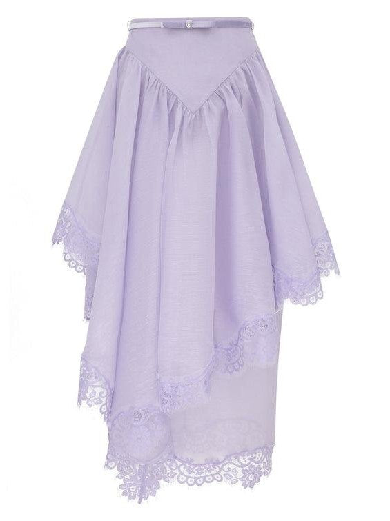 Runway crush lace trim skirt