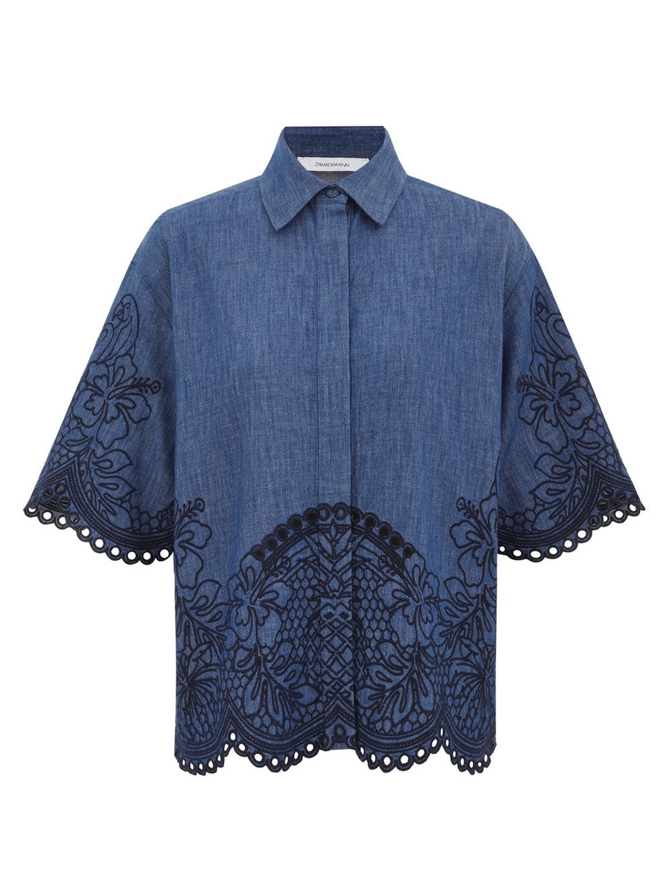 Coco embroidered denim shirt