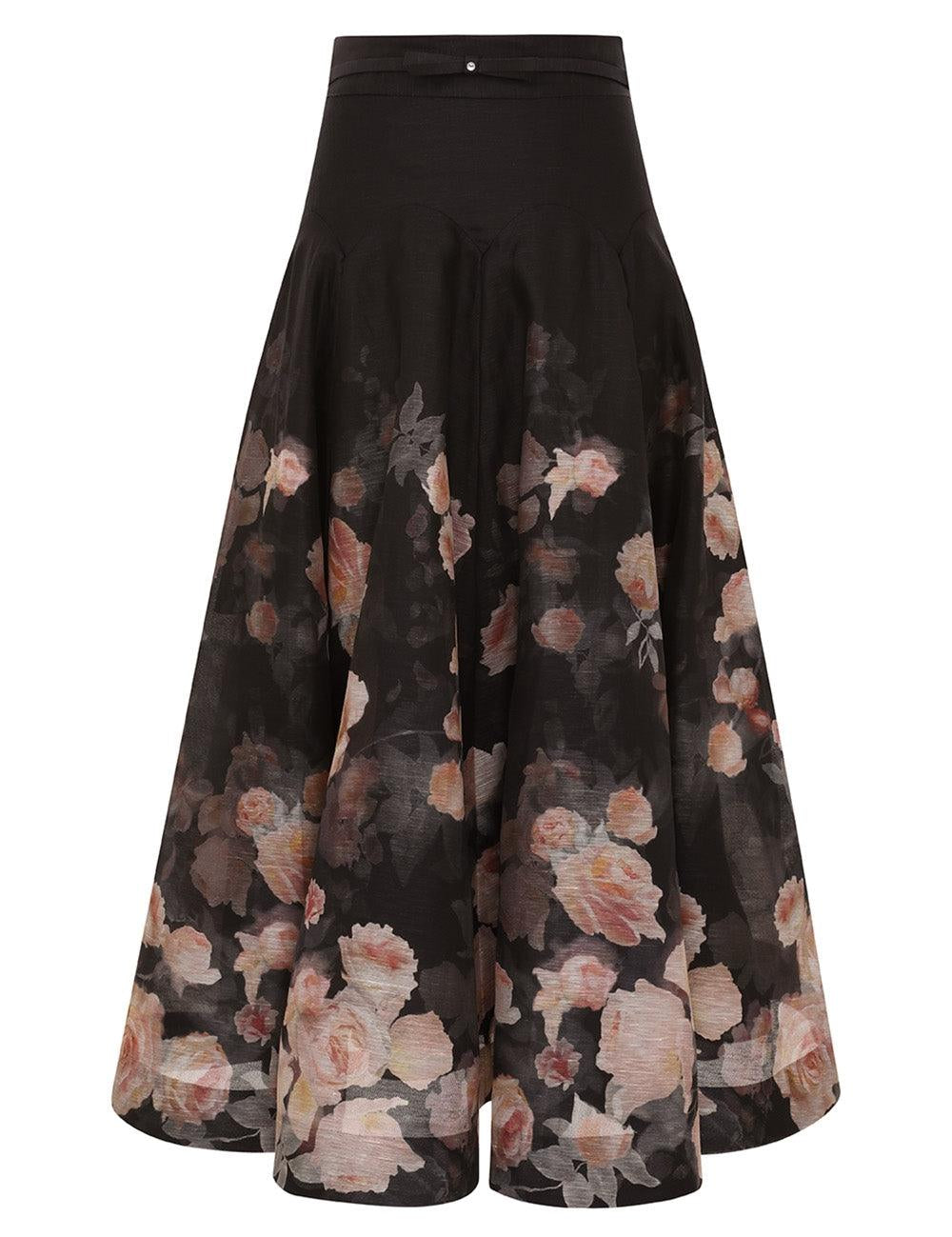 CRUSH FLARED MIDI SKIRT