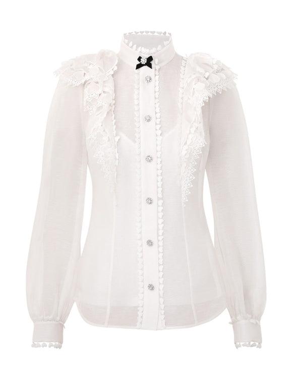 CRUSH HEART EMBELLISHED BLOUSE