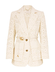 ILLUMINATE LACE BELTED JACKET