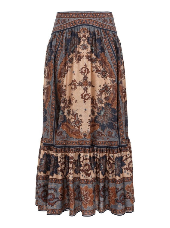 Ascension tiered midi skirt