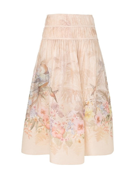 Illuminate drawn midi skirt
