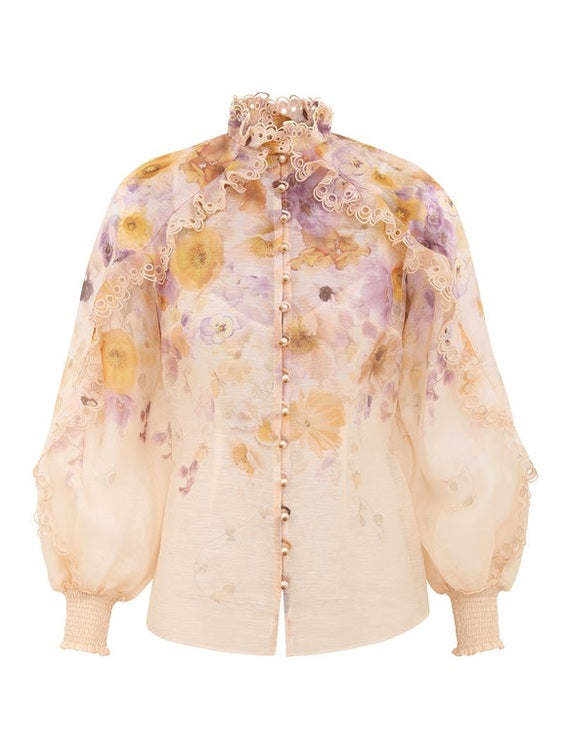Memento embroidered blouse