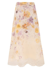 Memento embroidered midi skirt