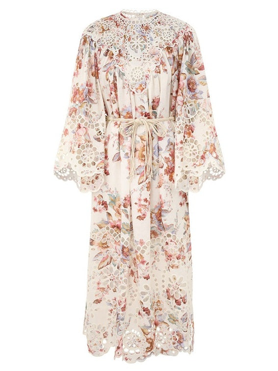 Awaken embroidered yoke maxi