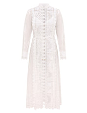 Aster embroidered midi dress