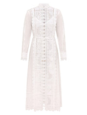 Aster embroidered midi dress
