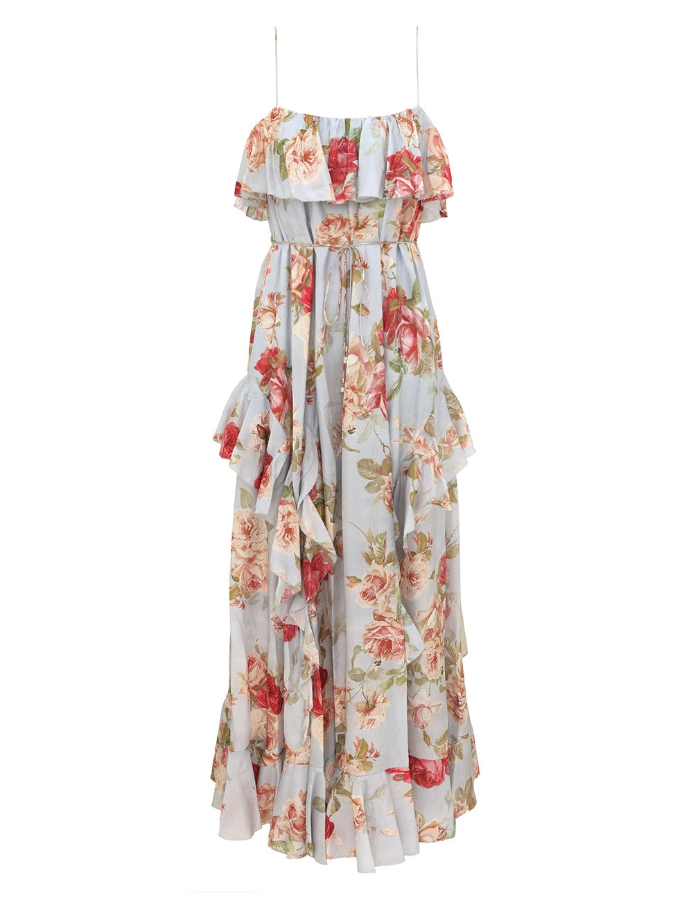 Roselight frill maxi dress