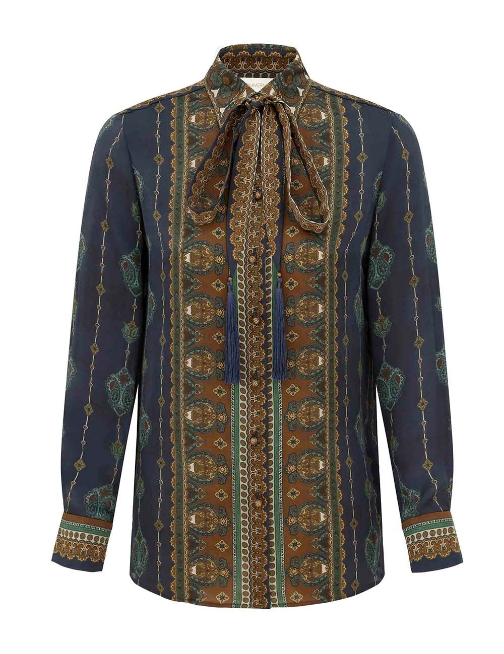 Ascent satin scarf shirt