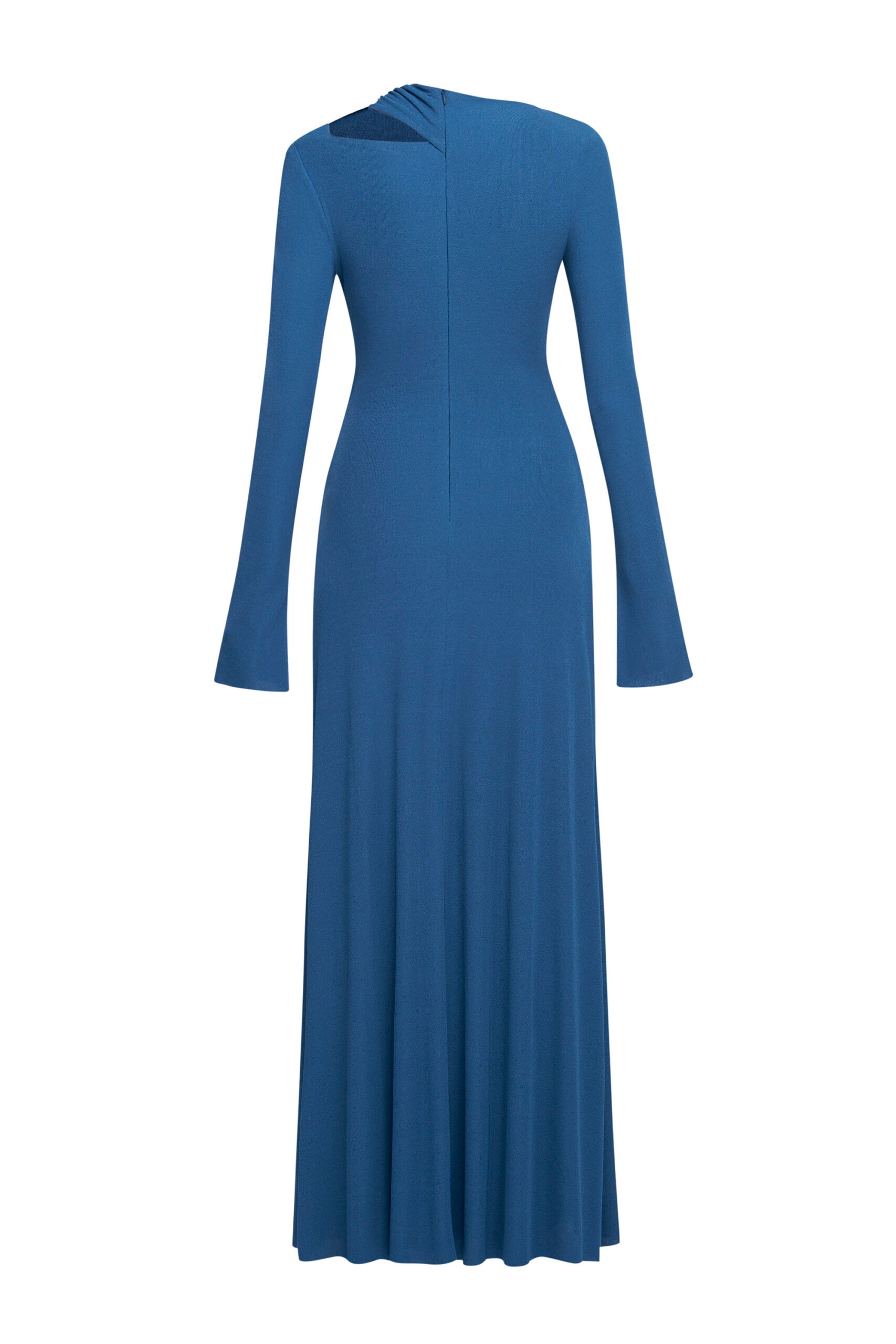 MAXI DRESS WITH SHOULDER CUT-OUTS AND METALLIC BUTTONS