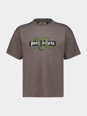 SNAKE BOX LOGO REG TEE DARK GREY GREEN