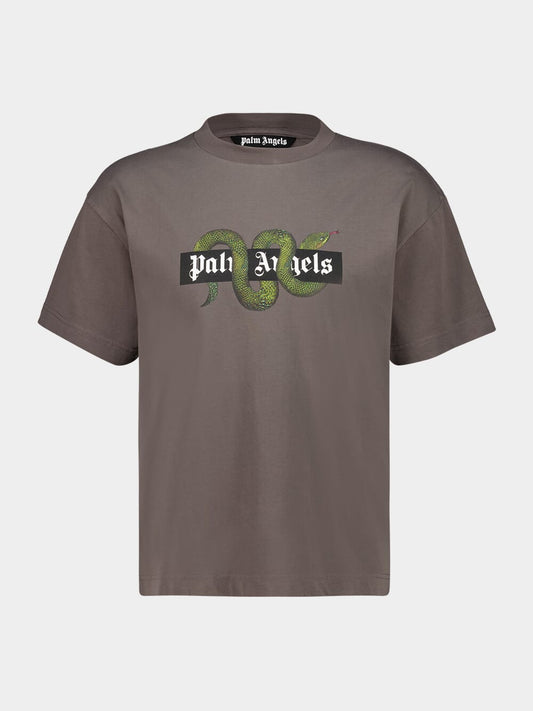 SNAKE BOX LOGO REG TEE DARK GREY GREEN