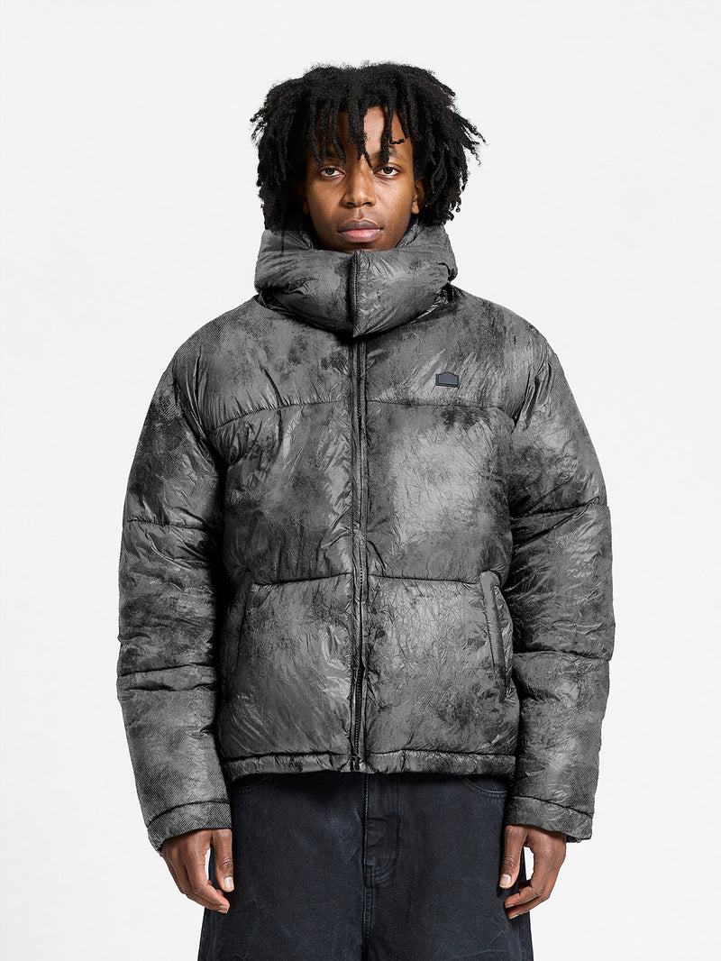 Wrinkled puffer jacket