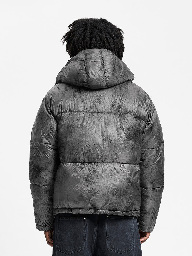 Wrinkled puffer jacket