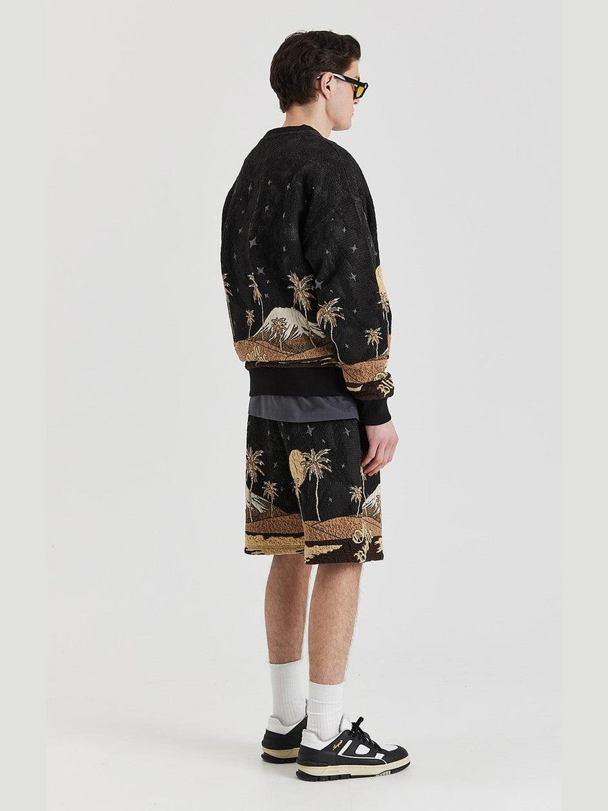 Sepia mountain jacquard shorts