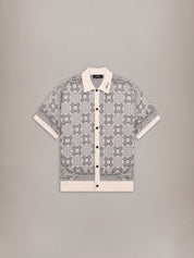 Ma quad check mesh knit shirt