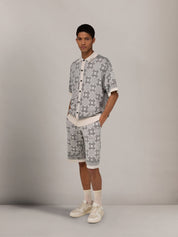 Ma quad check mesh knit shirt