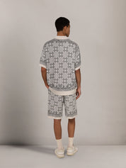 Ma quad check mesh knit shirt
