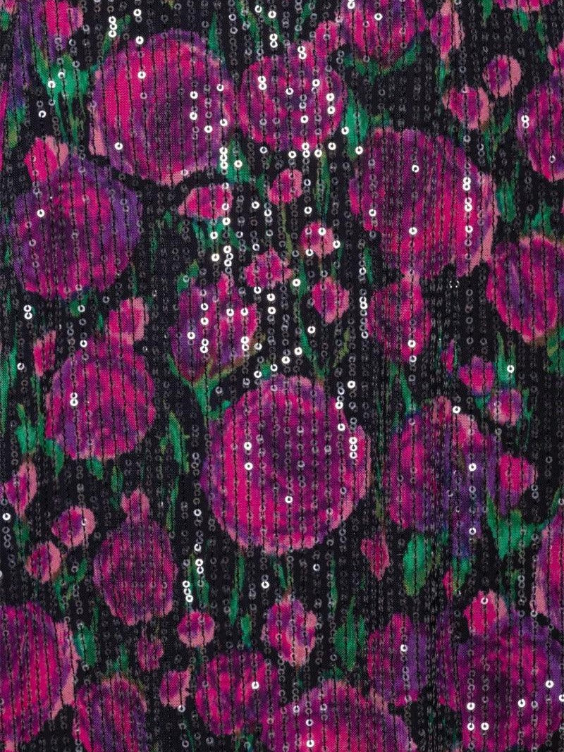 Sequins halterneck dress pink print