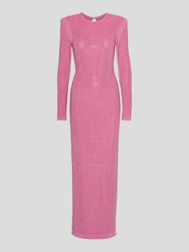 Embellished fitted dress pink