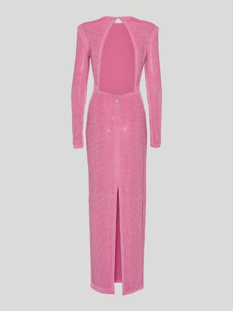 Embellished fitted dress pink