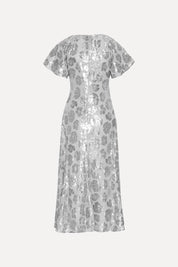 SEQUIN CHIFFON MIDI DRESS