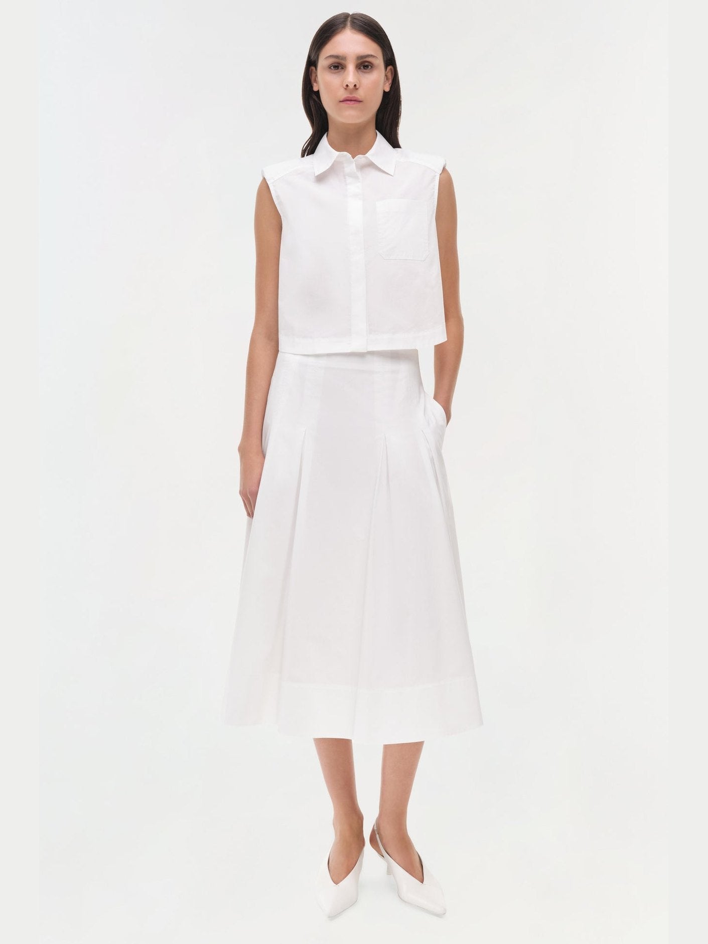 Samantha pleated midi skirt
