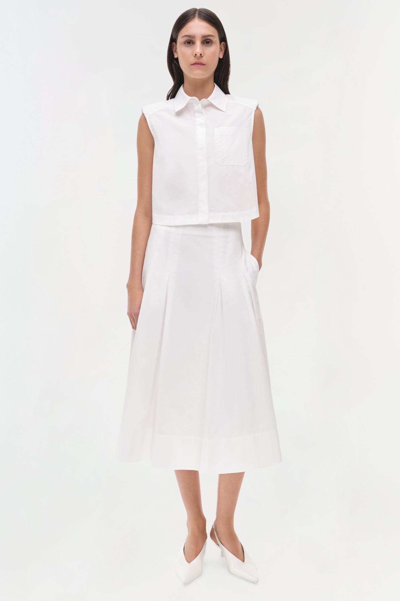 SAMANTHA PLEATED MIDI SKIRT