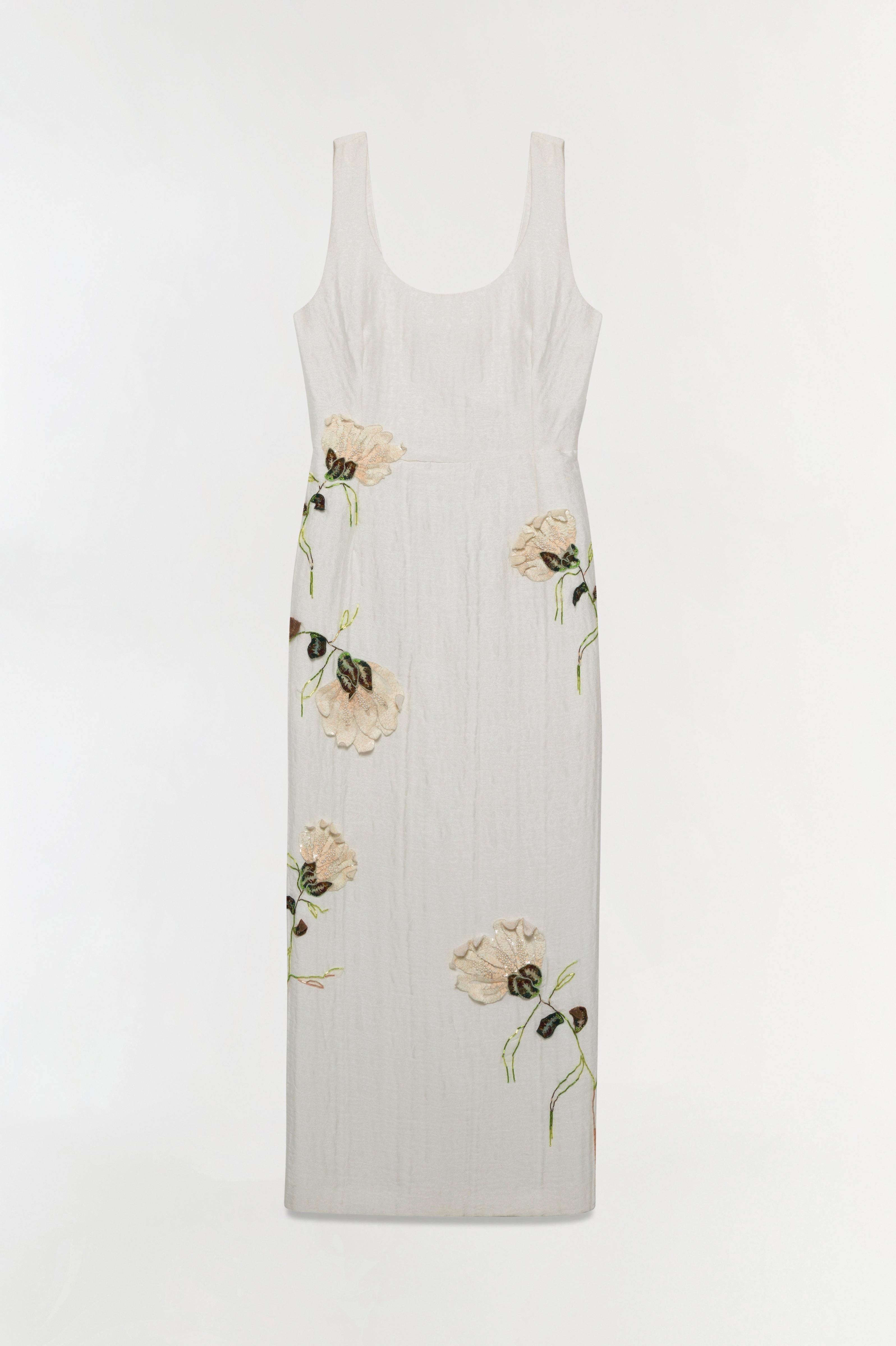 Lilibeth Floral Jacquard Midi Dress