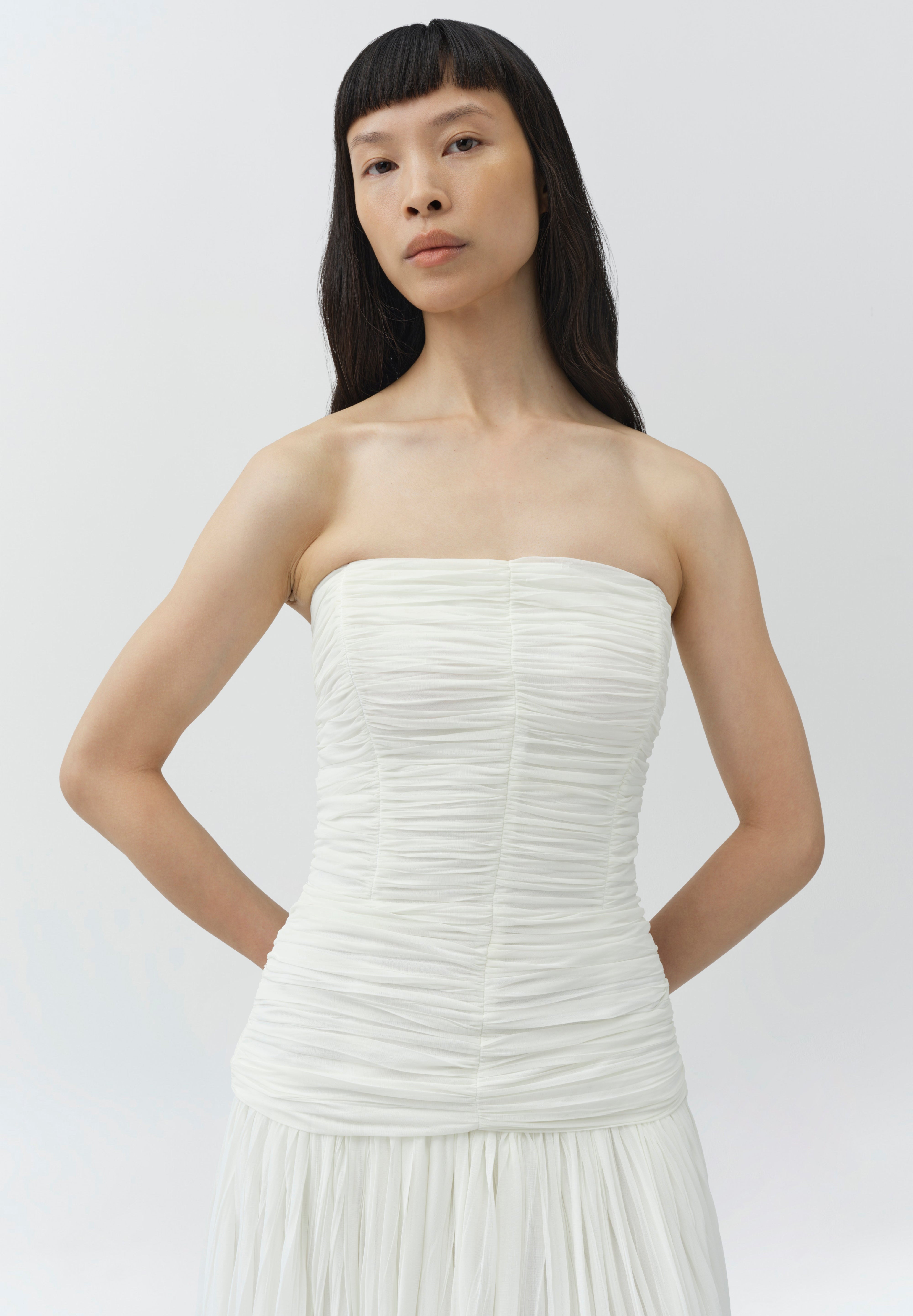 Danielle crinkle jersey bustier gown