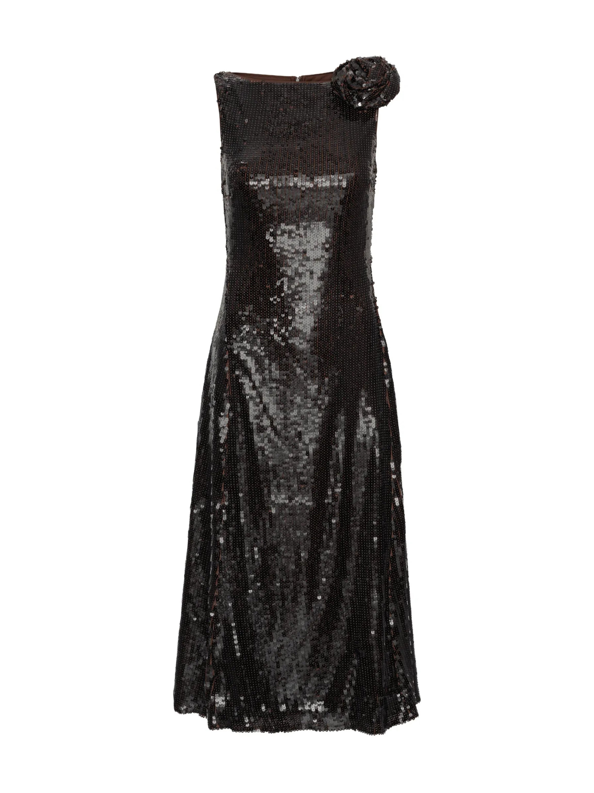 Sequins midi flared dress