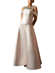 Hand embroiderd chest short sleeves off shoulder dress ballroom baloon dress