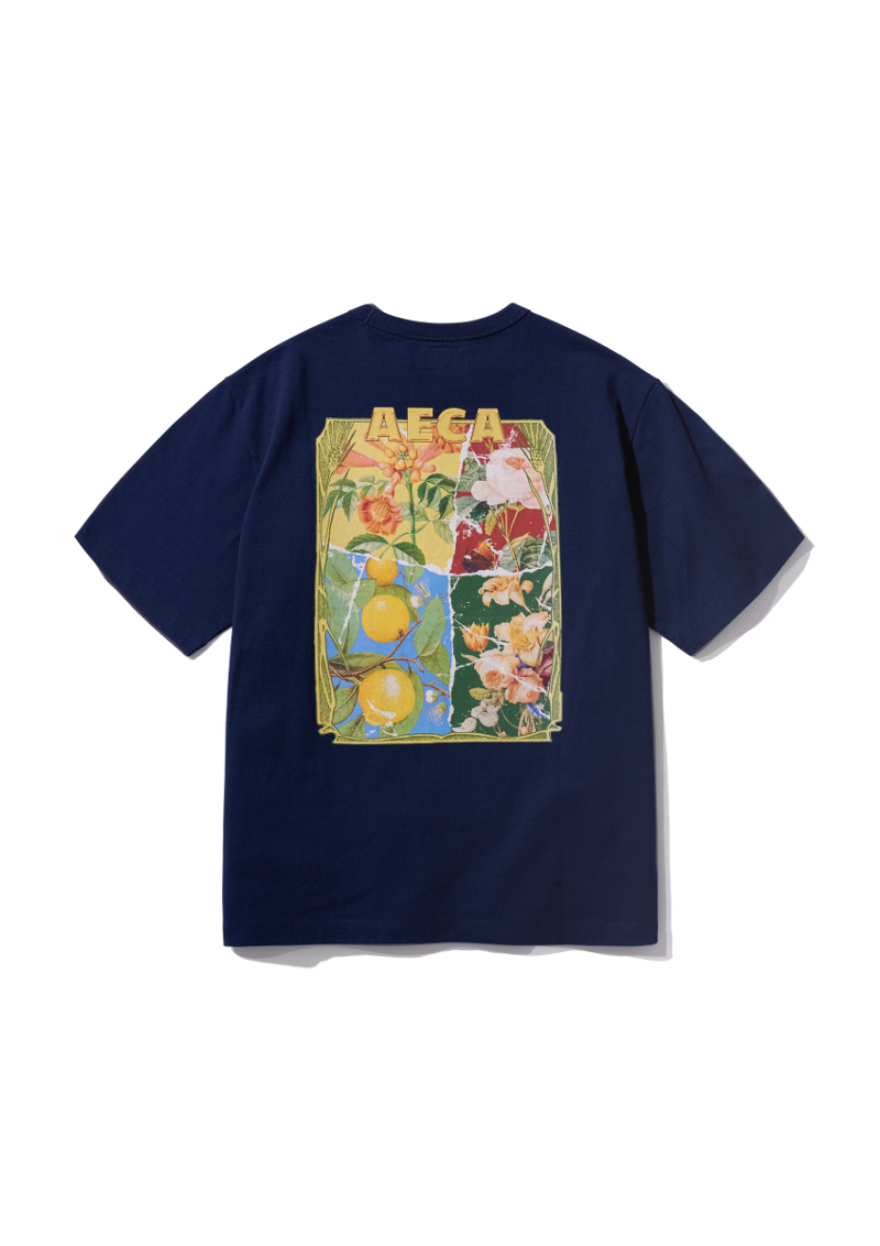 AECA TROPICAL THINGS HALF SLEEVE-NAVY