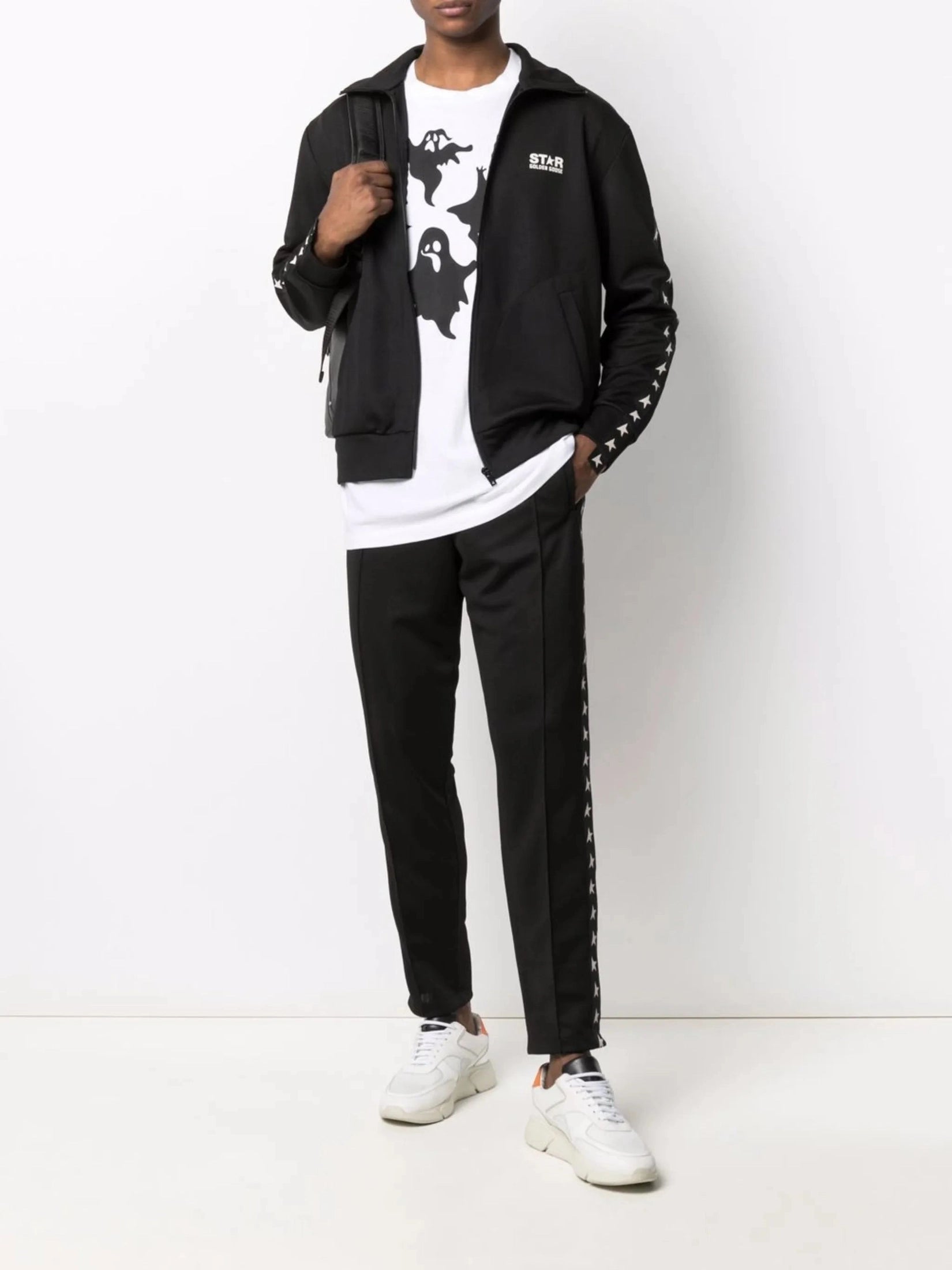 Star logo print zip track jacket