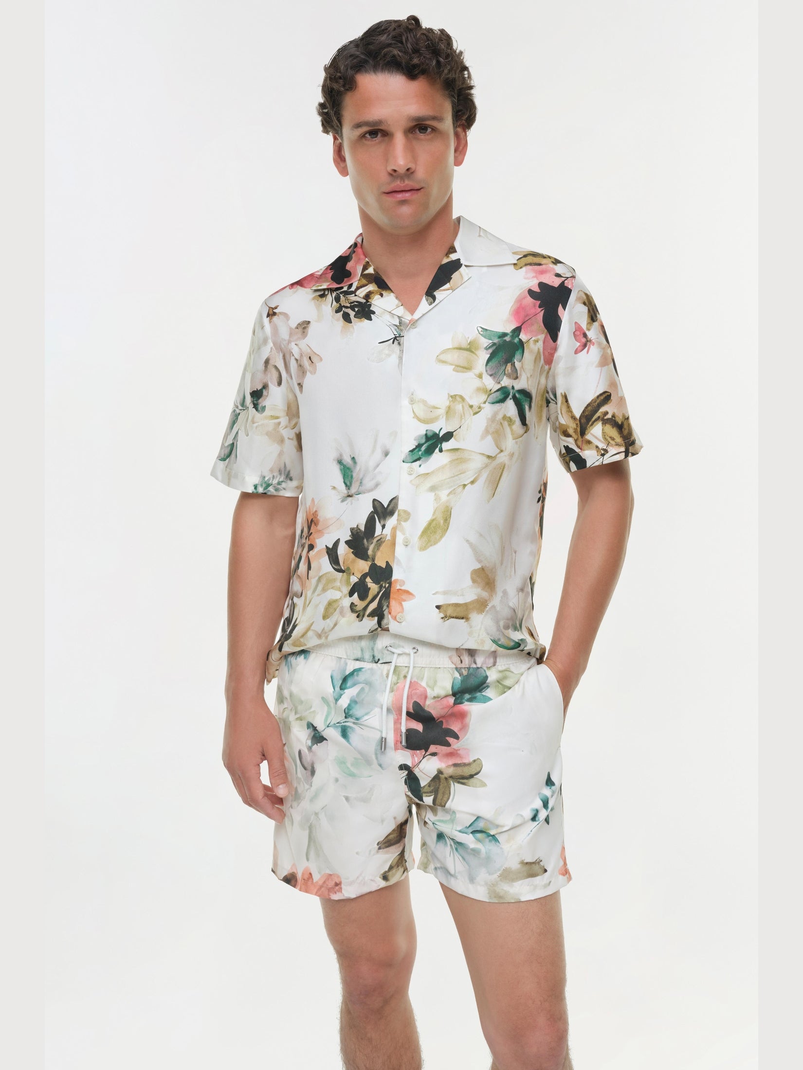 Casper Floral Printed Silk Shirt