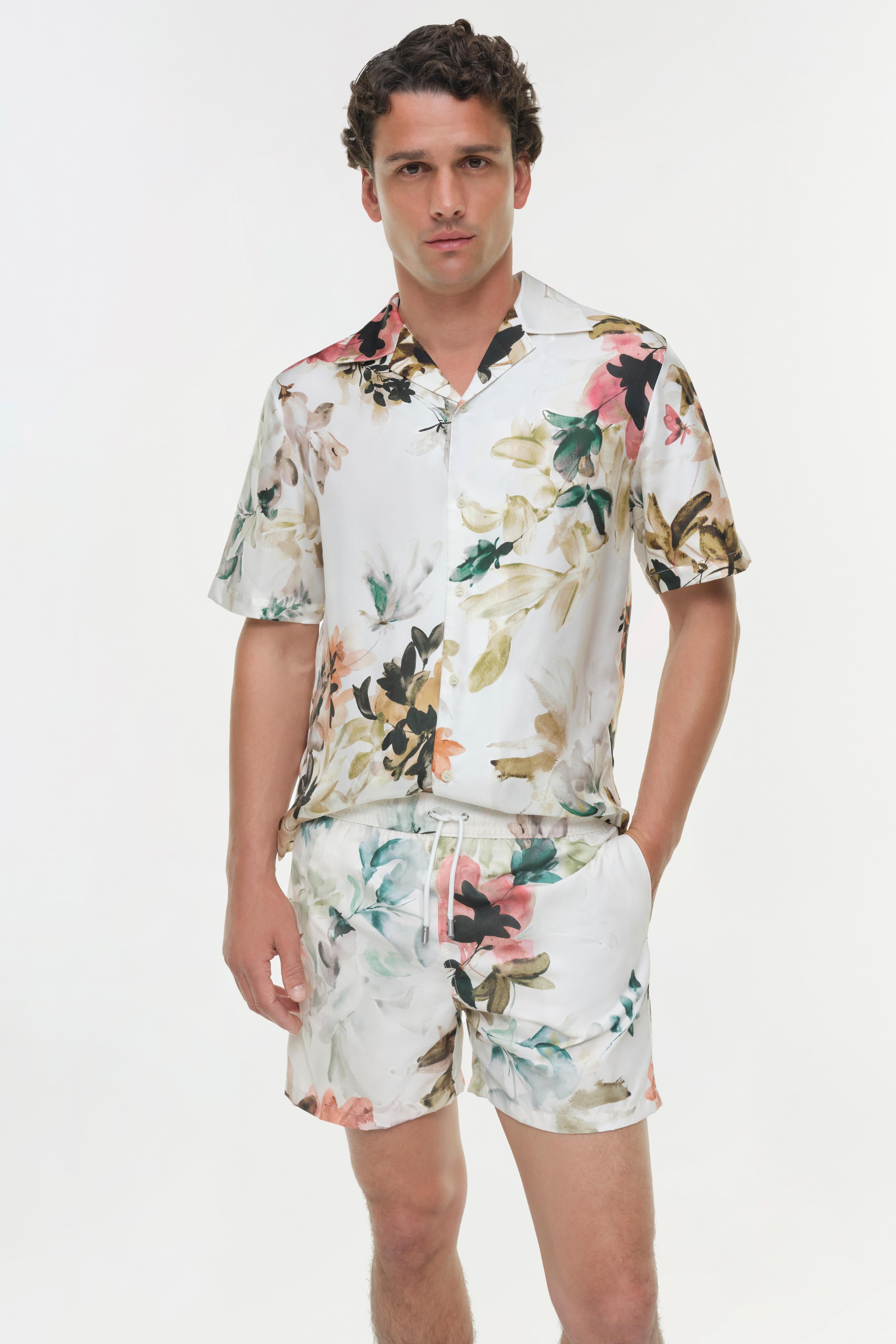 Casper Floral Printed Silk Shirt