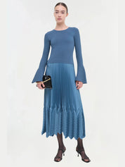 Damoni midi dress with chevron pleating