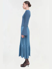 Damoni midi dress with chevron pleating