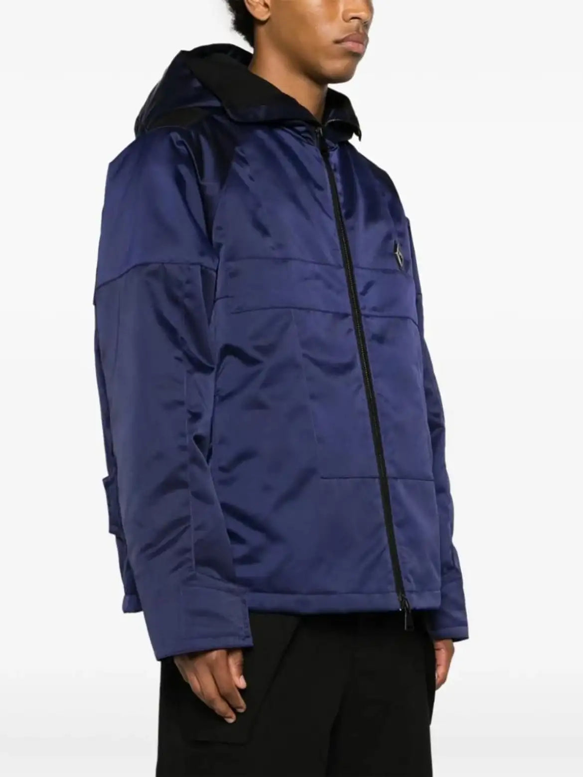 A-COLD-WALL* Overdye logo-plaque panelled hooded jacket