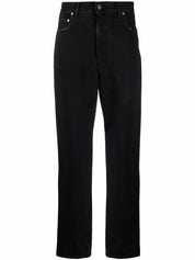 logo-patch straight-leg trousers