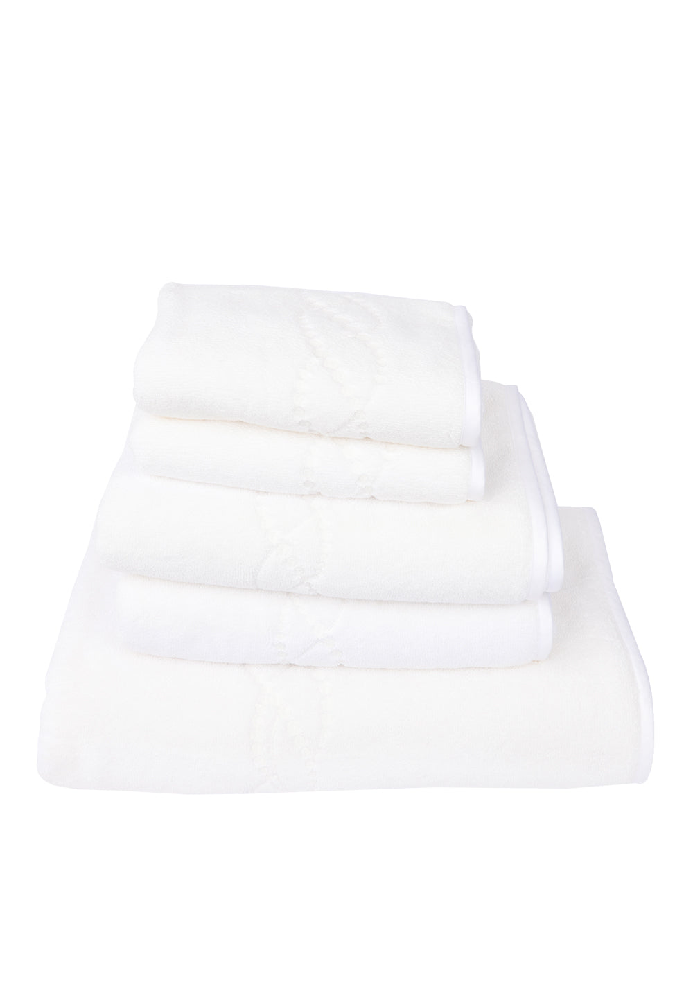 PEARLS EMBROIDERY TERRY TOWELS SET 5 PCS