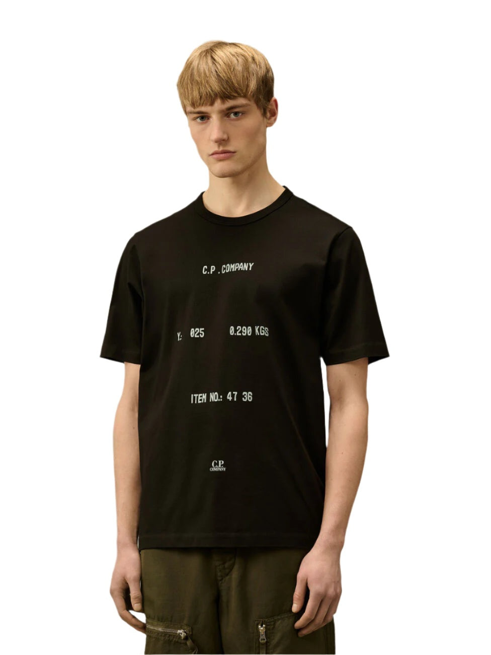 30/2 mercerized jersey twisted small logo t-shirt
