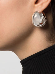 Chunky Huggie Hoop Logo Earrings